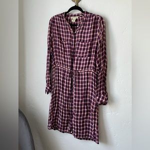 Plaid button down dress